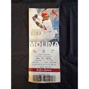 Yadier Molina St Louis Cardinals Ticket Stub May 19 2018 vs Phillies Memorabilia
